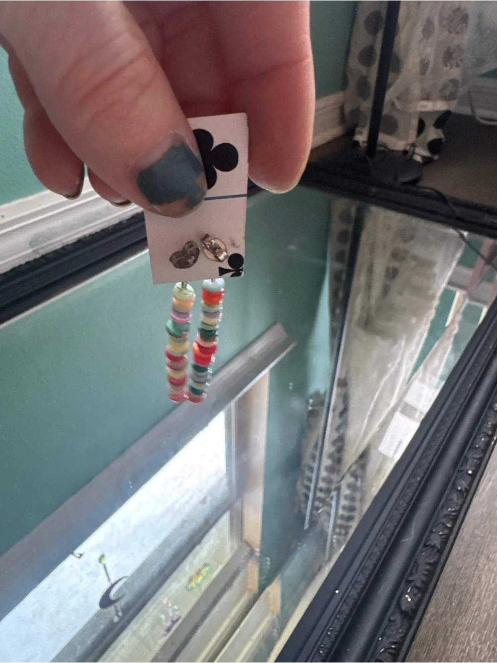 Colorful Beaded Drop Earrings - Multicolor